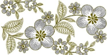 Elegant Floral Vine Embroidery Design