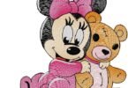 Cute Minnie Hugging Teddy Embroidery Design