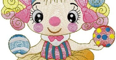 Cute Candy Doll Embroidery Design – Sweet Cartoon Girl Machine Embroidery Pattern