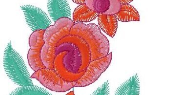 Elegant Floral Rose Embroidery Design Vintage Flower Spray Pattern