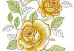 Golden Rose & Butterfly Embroidery Design