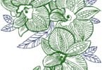 Elegant Orchid Floral Embroidery Design