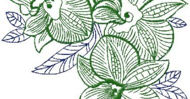 Elegant Orchid Floral Embroidery Design