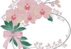 Elegant Pink Orchid Floral Frame Embroidery Design
