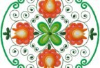 Scandinavian Folk Art Floral Embroidery Design