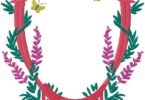 Floral Embroidery Frame with Ribbon Border Design