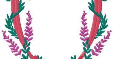 Floral Embroidery Frame with Ribbon Border Design