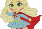 Super Girl Cartoon Embroidery Design –