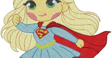 Super Girl Cartoon Embroidery Design –